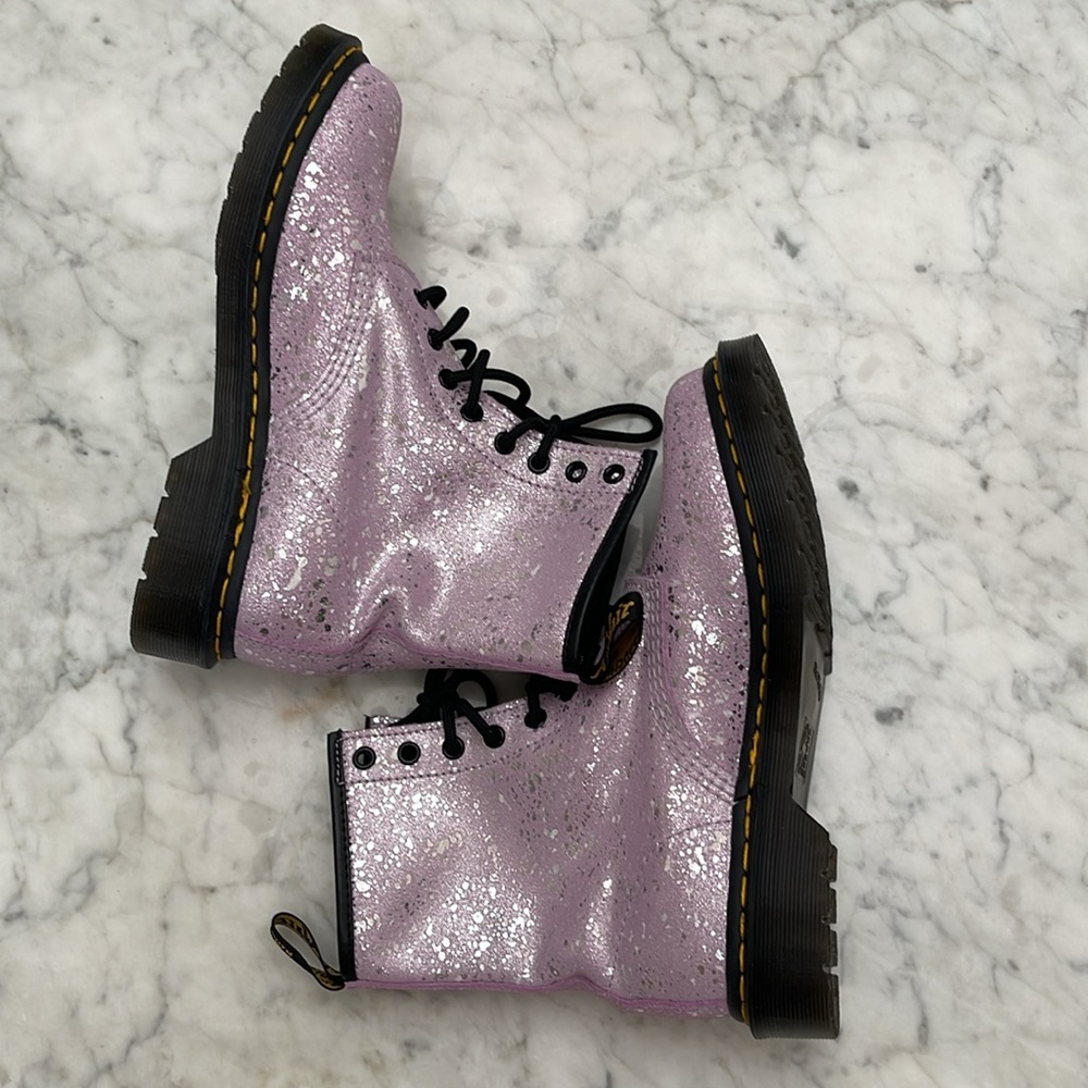 Dr. Marten metallic paint splatter suede shoes size 8 - Picture 4 of 9